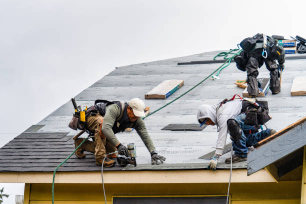 Professional Roof Replacement technician working in Lowman, NY